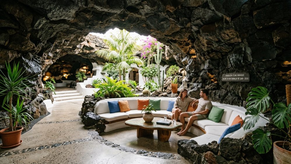 Salon dans une bulle de lave à la Fondation César Manrique, Lanzarote